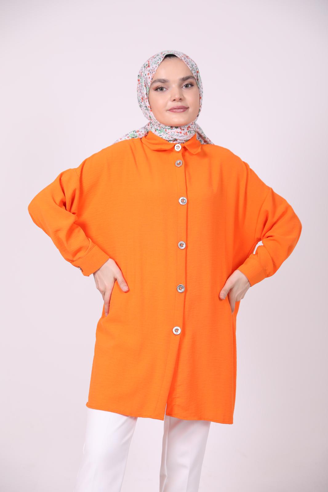 Wide Buttoned Ayrobin Shirt Orange