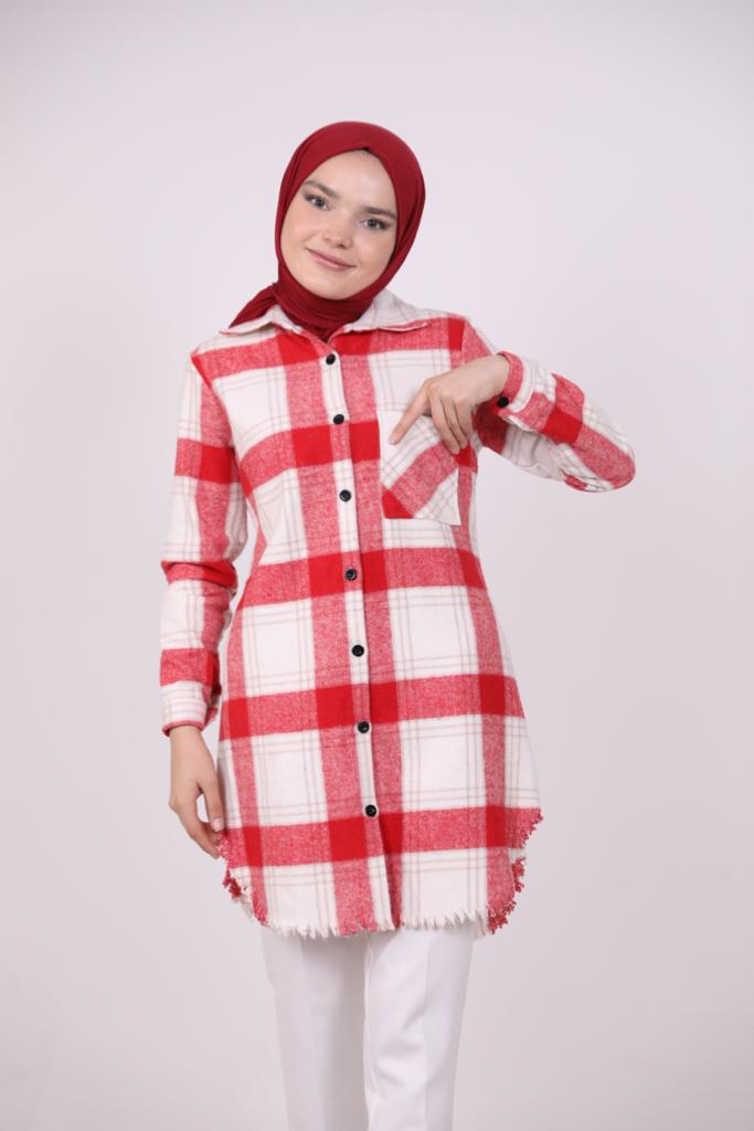Square Pattern Lumberjack Shirt Red