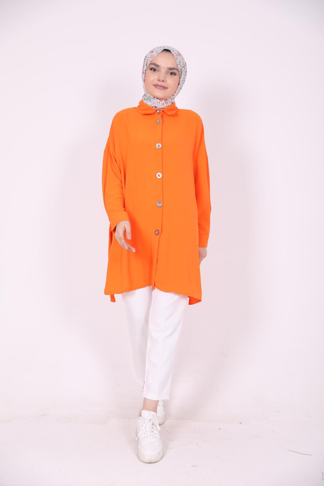 Wide Buttoned Ayrobin Shirt Orange
