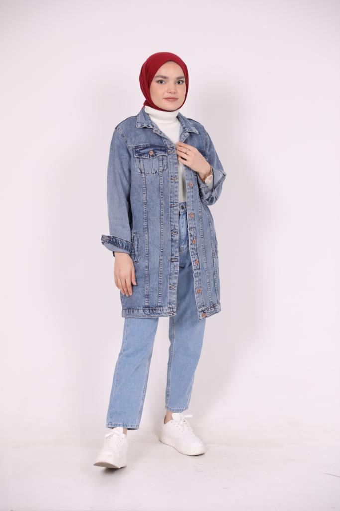 Buttoned Denim Jacket Blue