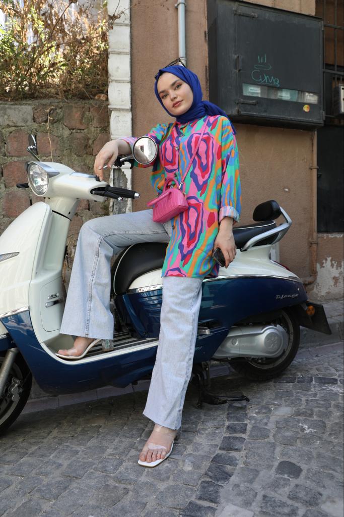 Colorful Striped Shirt Pink