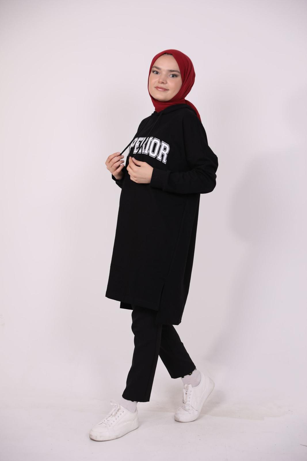 Superior Baskılı Sweat Siyah