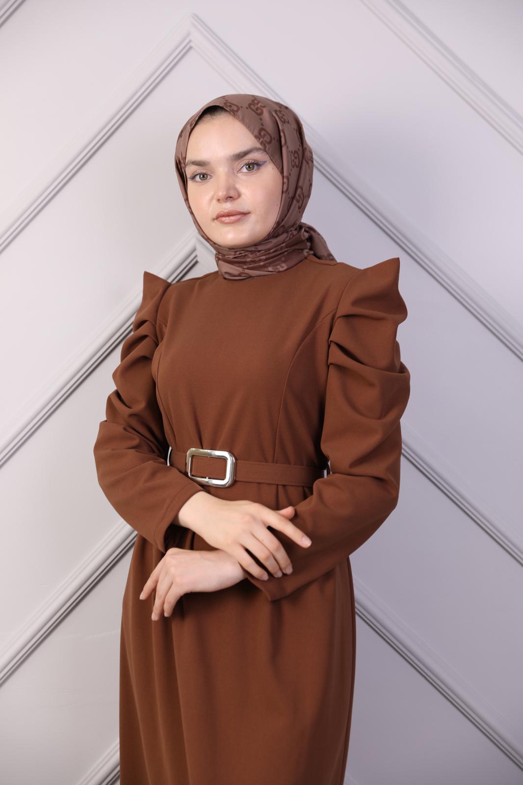 Watermelon Sleeve Dress Brown