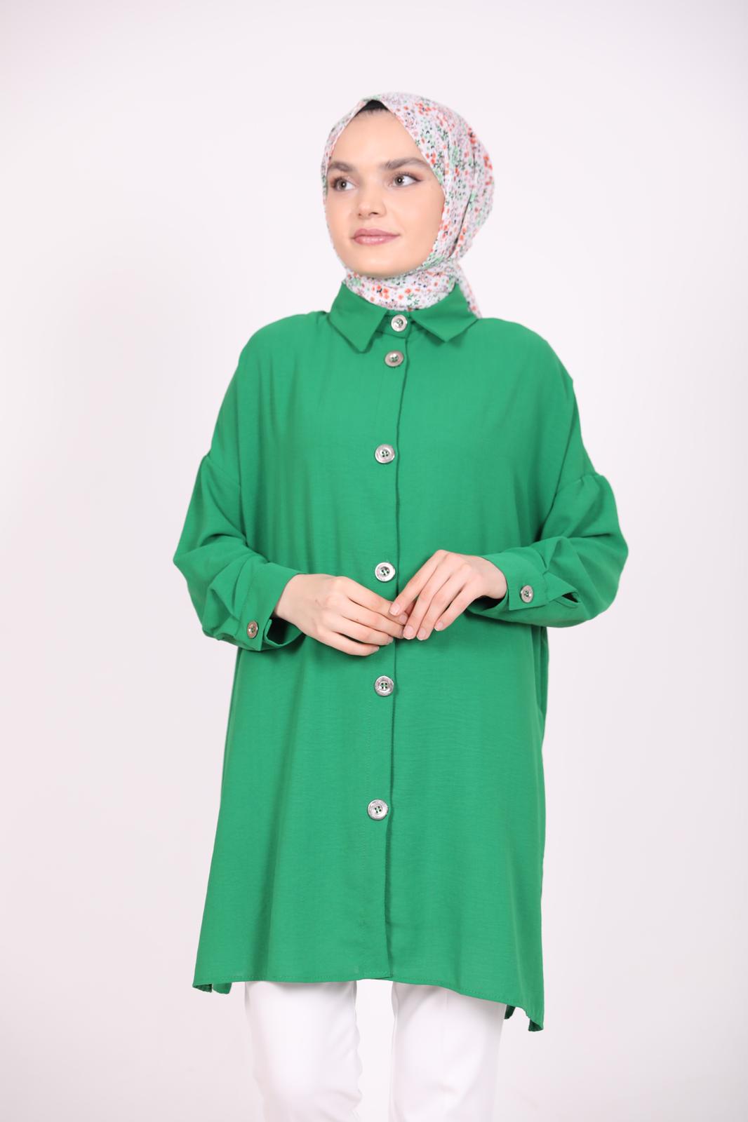 Geniş Düğmeli Ayrobin Gömlek Benetton