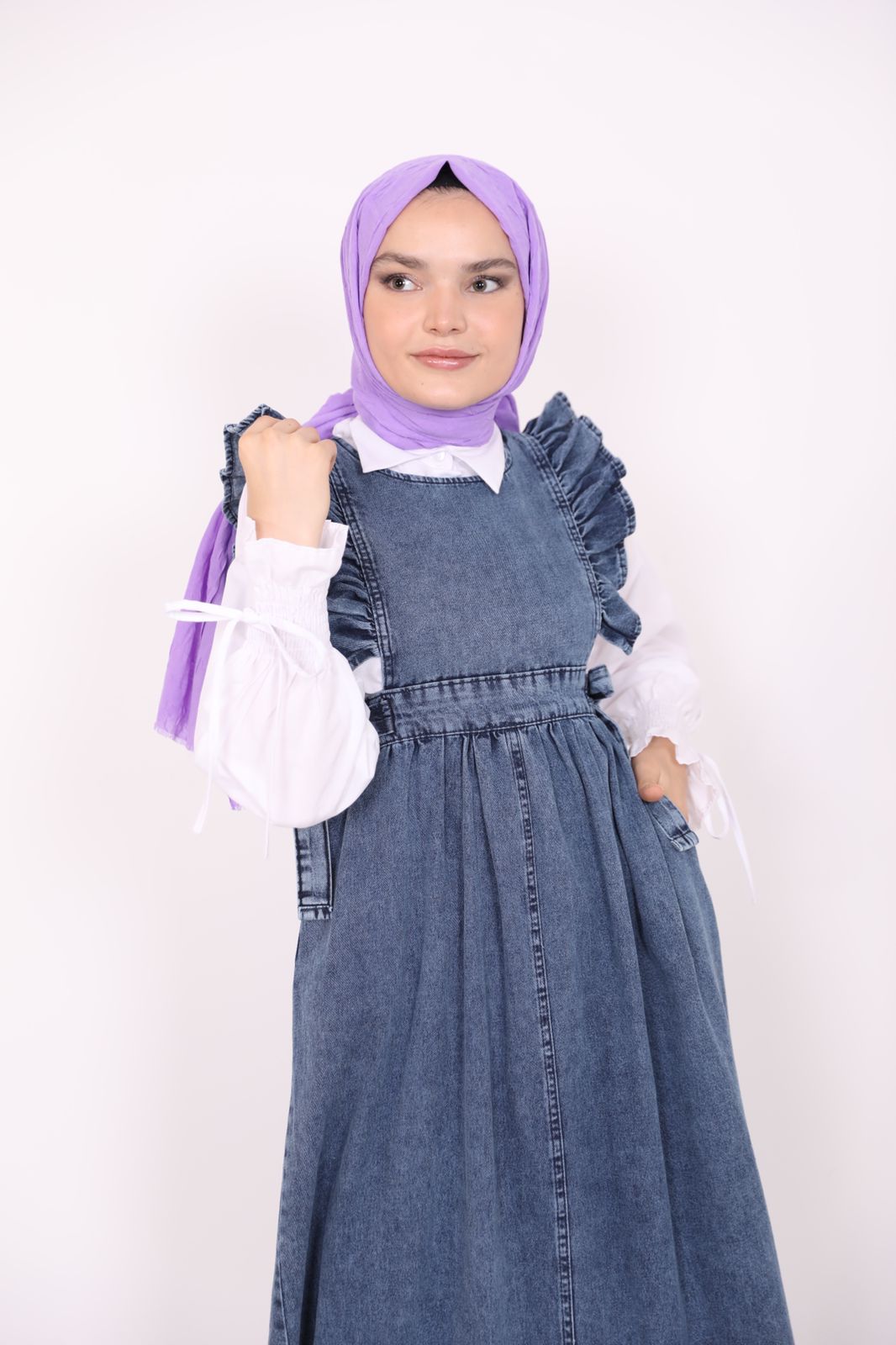 Belden Bağlamalı Kot Jile Mavi