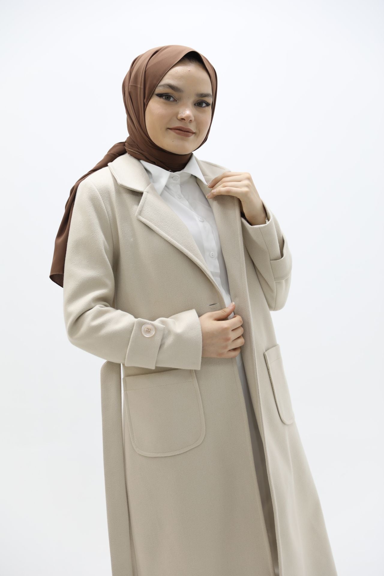 Cepli Kaşe Kaban Bej