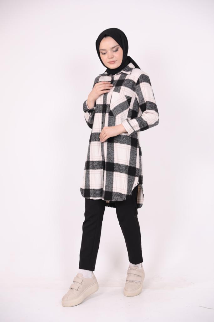 Square Pattern Lumberjack Shirt Black