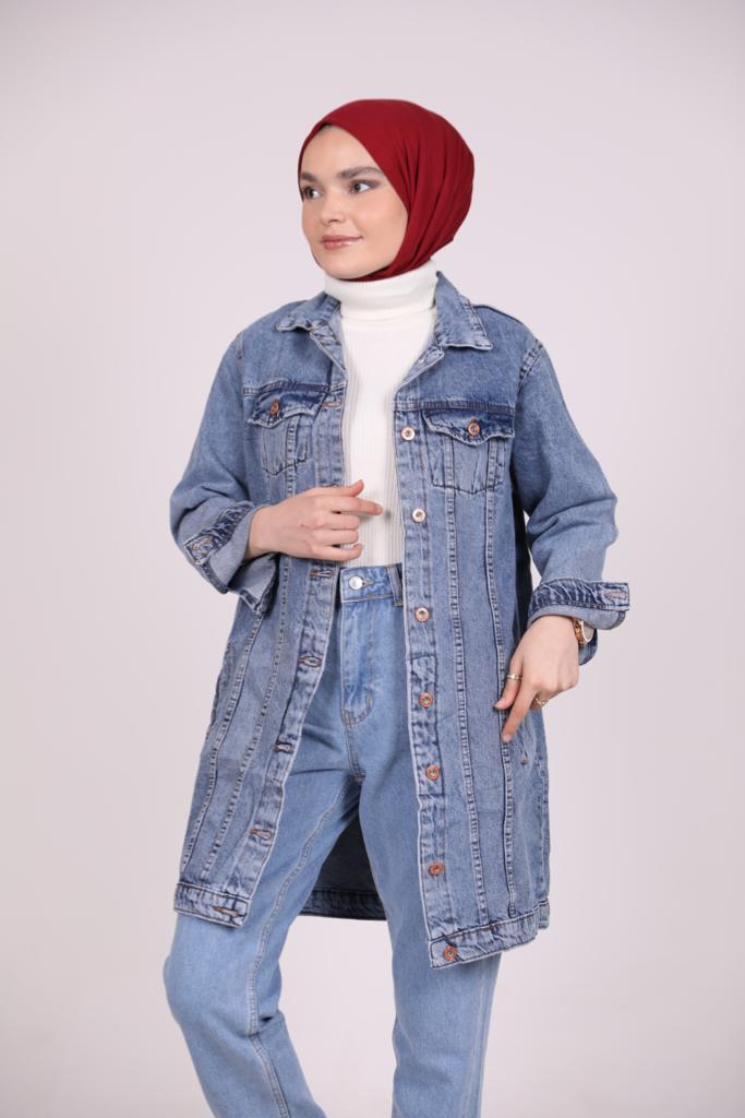 Buttoned Denim Jacket Blue