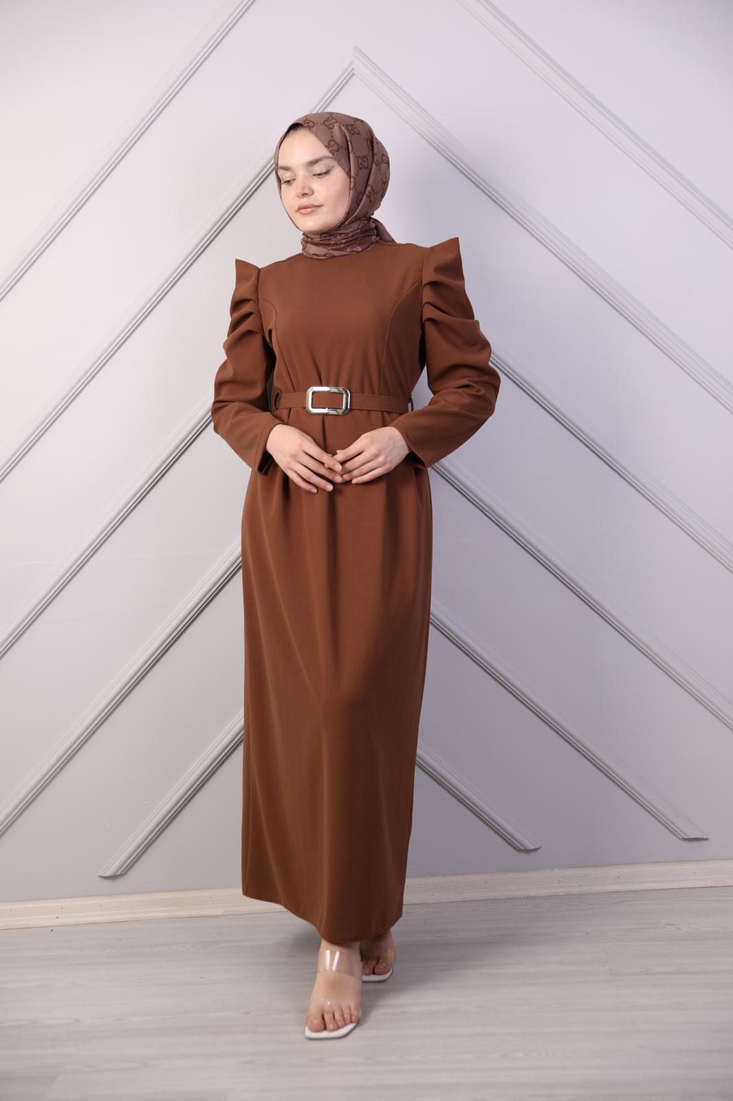 Watermelon Sleeve Dress Brown