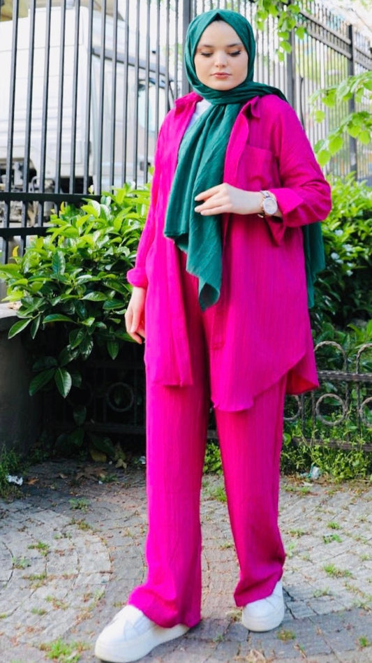 Bürümcük Kumaş İkili Takım Pembe