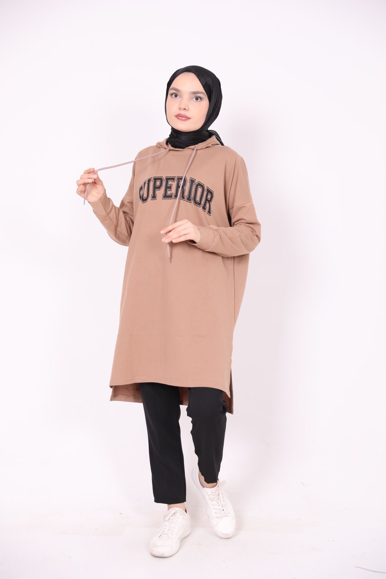 Superior Baskılı Sweat Camel