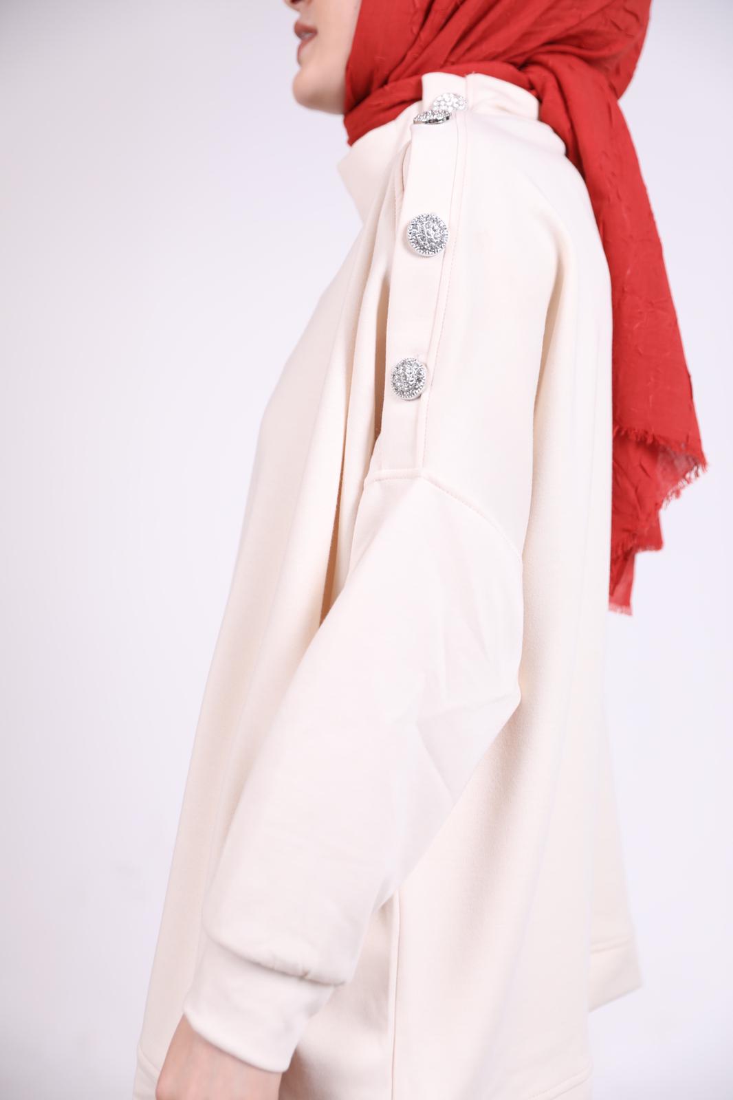 Double Suit with Stones Beige