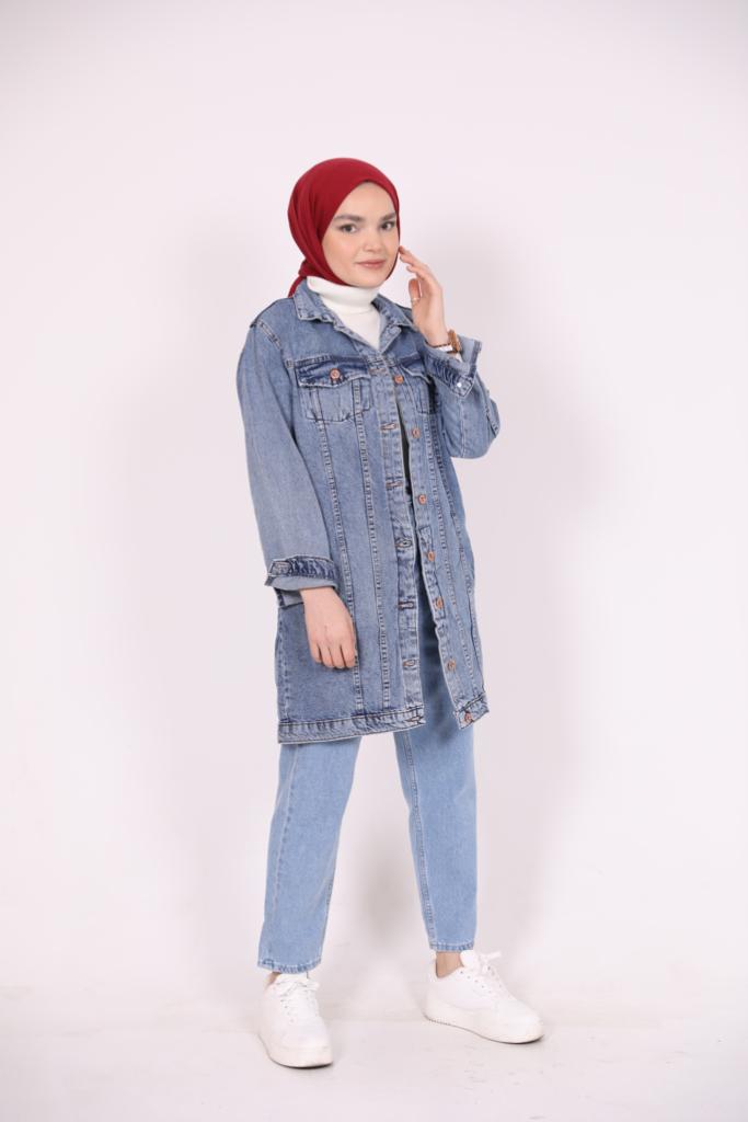 Buttoned Denim Jacket Blue
