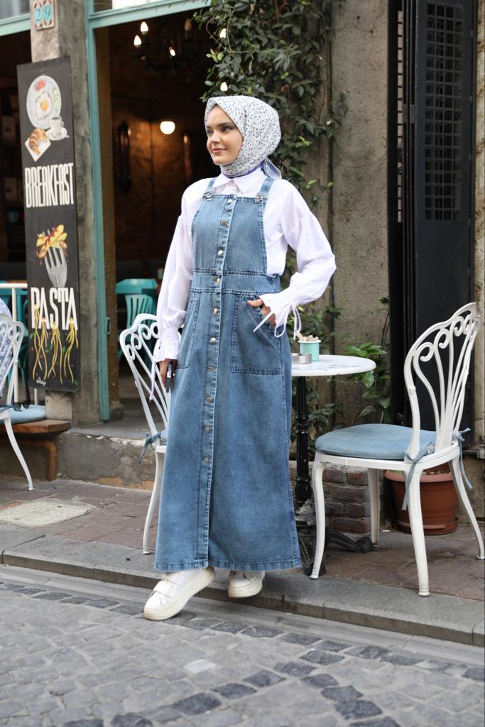 Buttoned Denim Slopet Blue