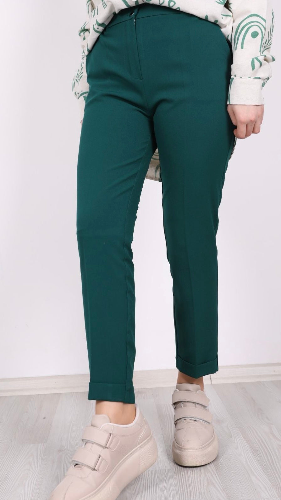 Double Paça Pantolon Yeşil