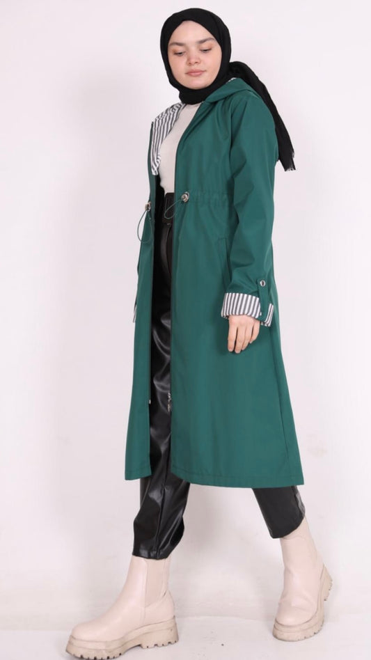 Striped Trench Green