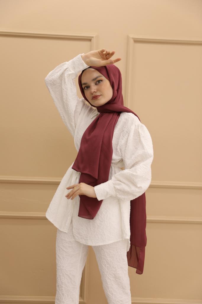 Embossed Belted Double Suit White