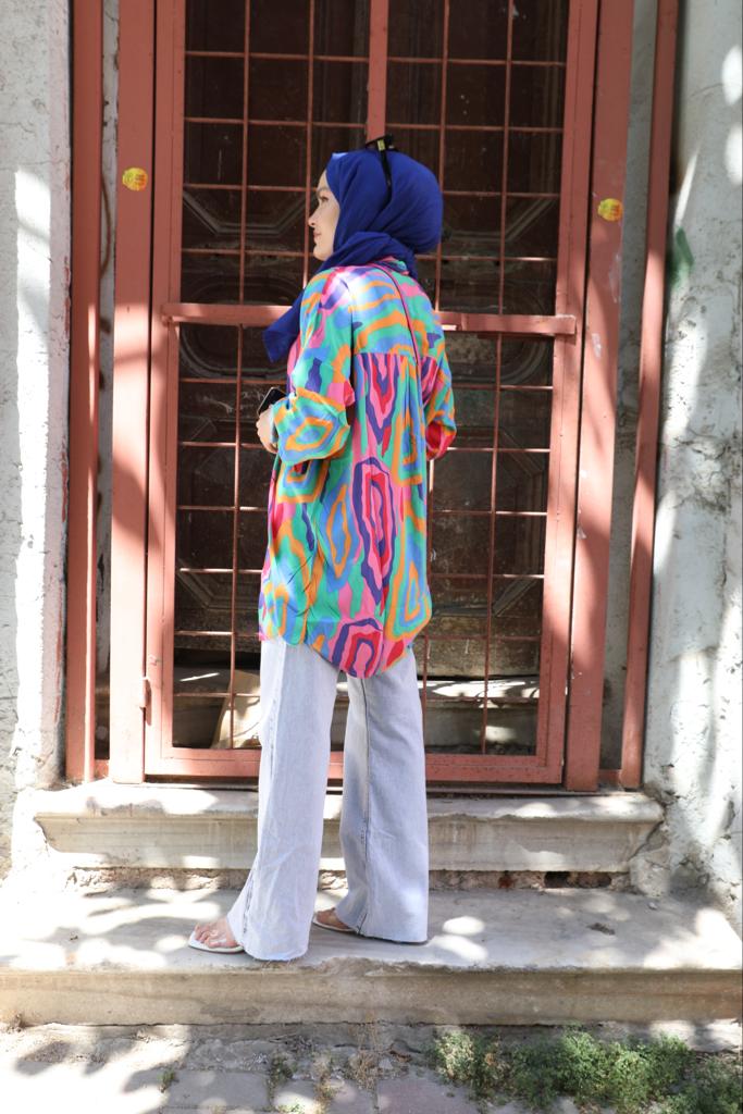 Colorful Striped Shirt Pink