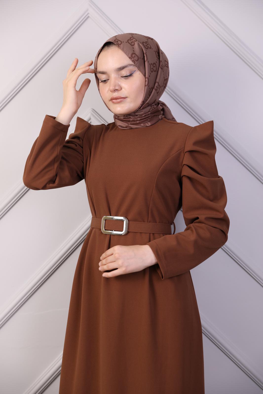 Watermelon Sleeve Dress Brown