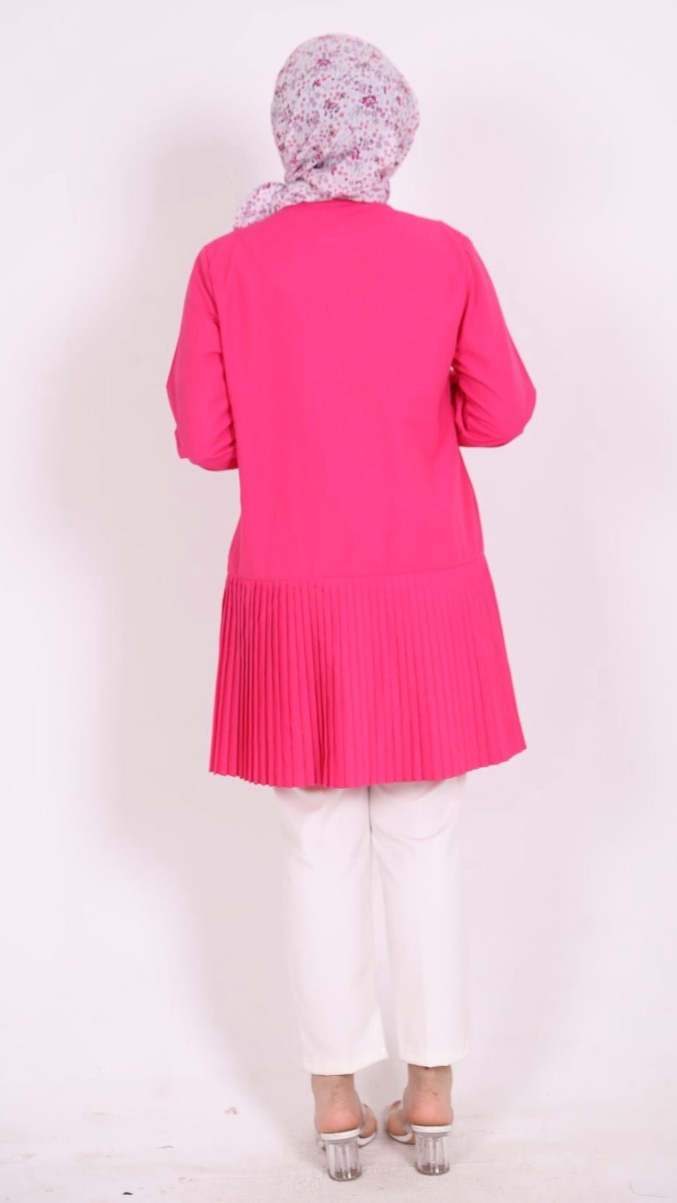 Eteği Piliseli Tunik Pembe