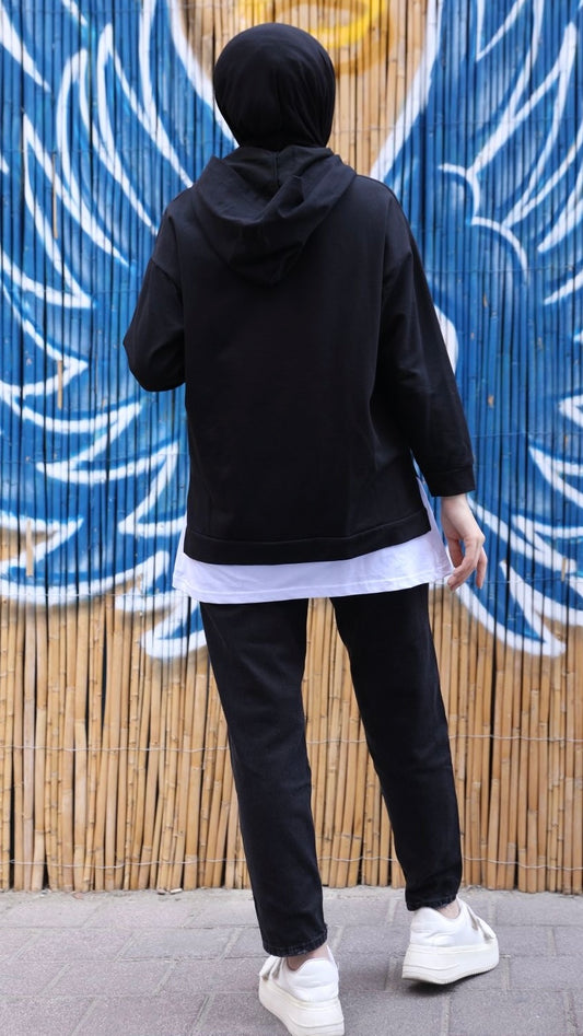 Manhattan Printed Sweat Black