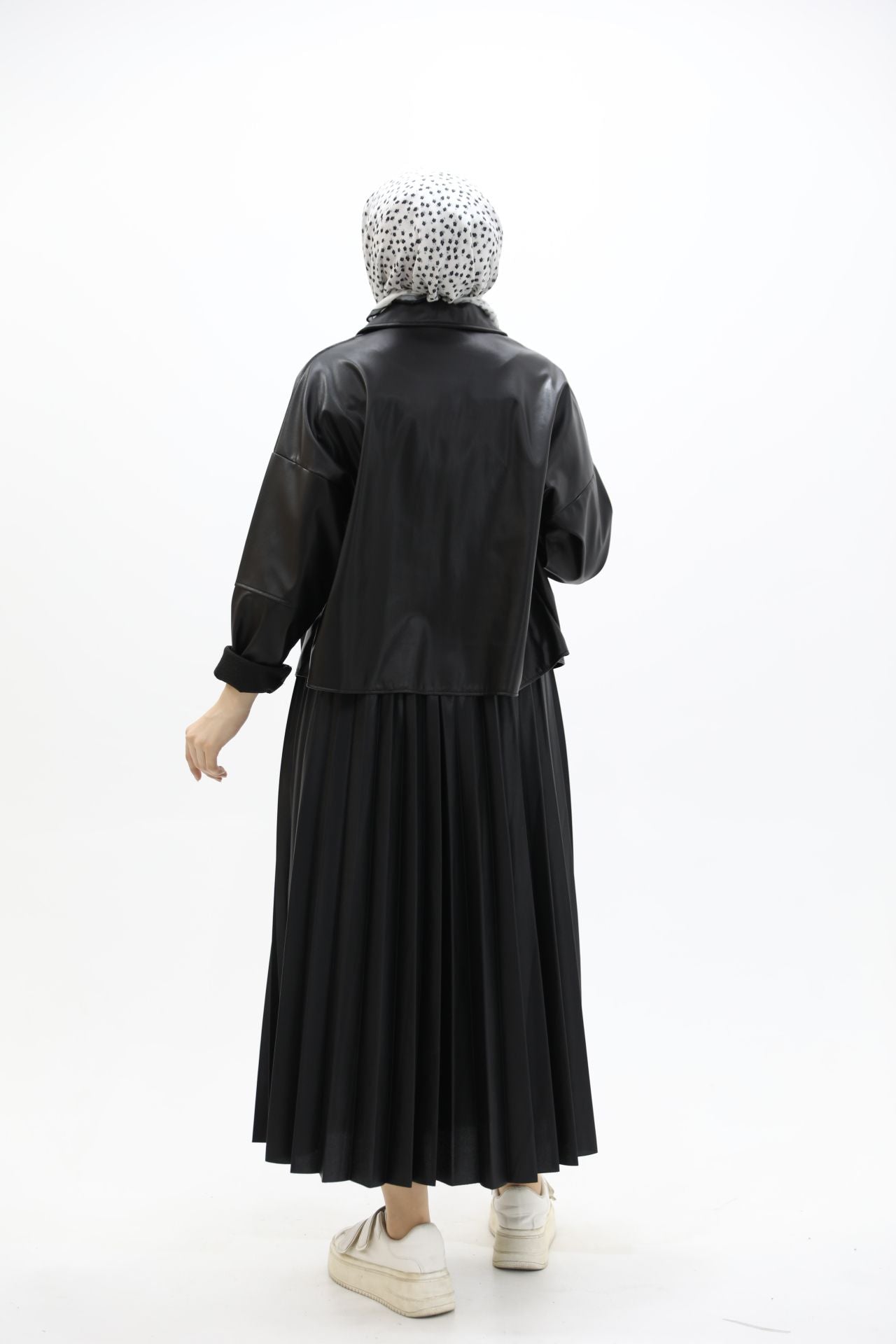 Short Leather Jacket Black