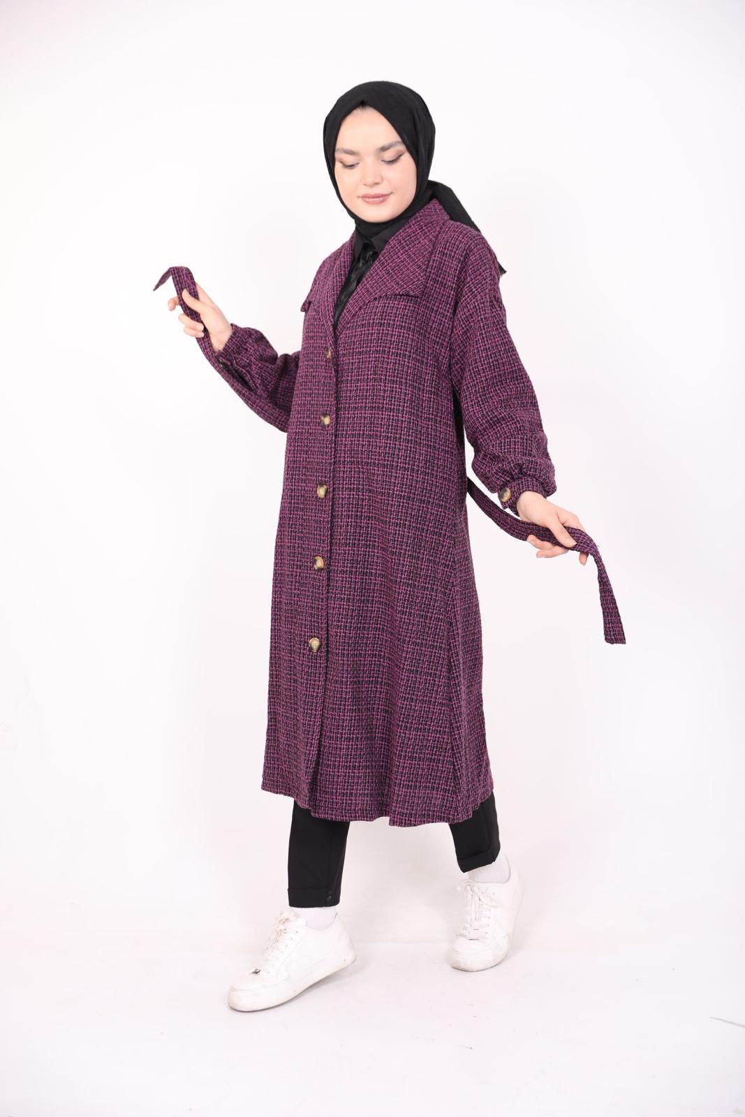 Şanel Fabric Lined Coat Purple