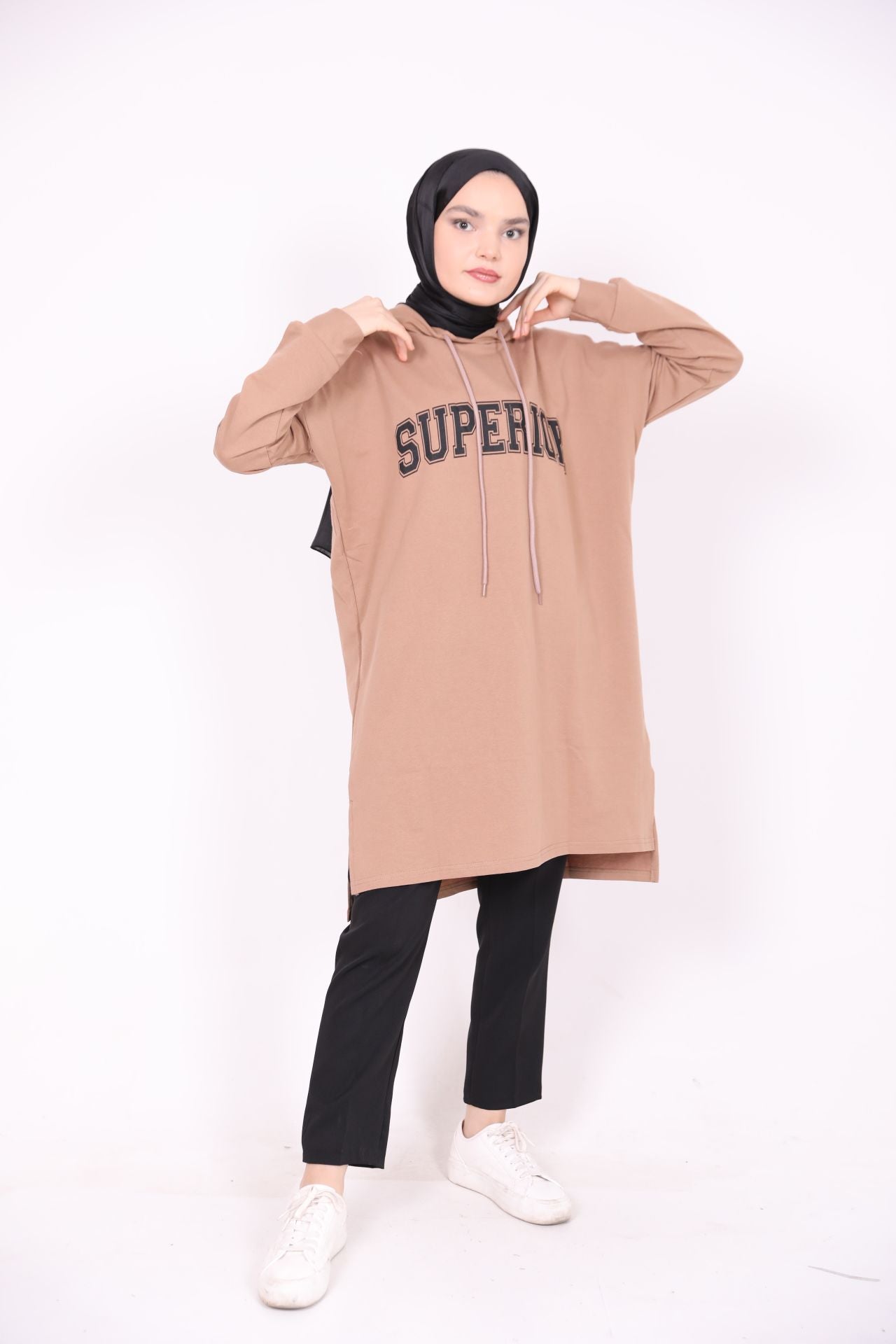 Superior Baskılı Sweat Camel