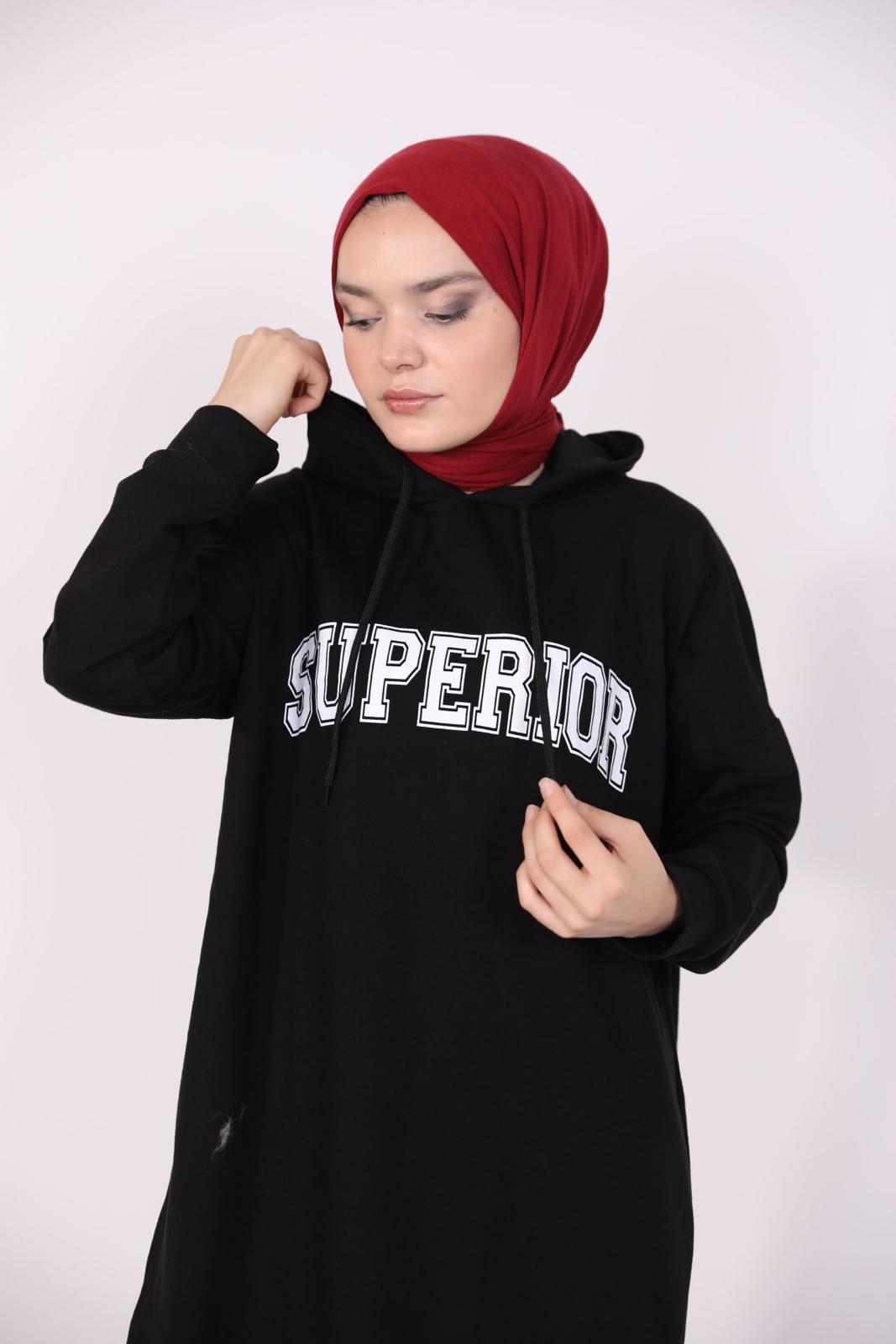 Superior Baskılı Sweat Siyah