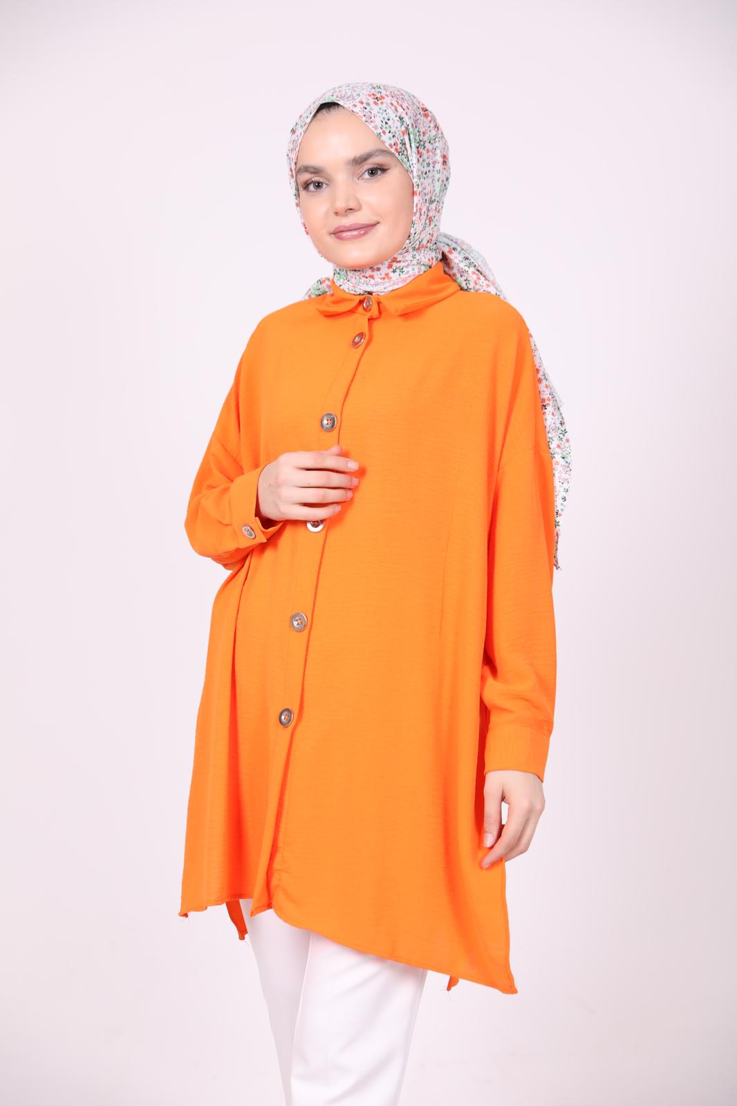 Wide Buttoned Ayrobin Shirt Orange
