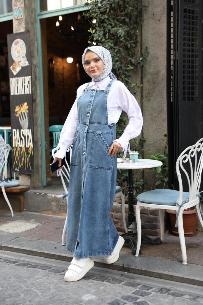 Buttoned Denim Slopet Blue
