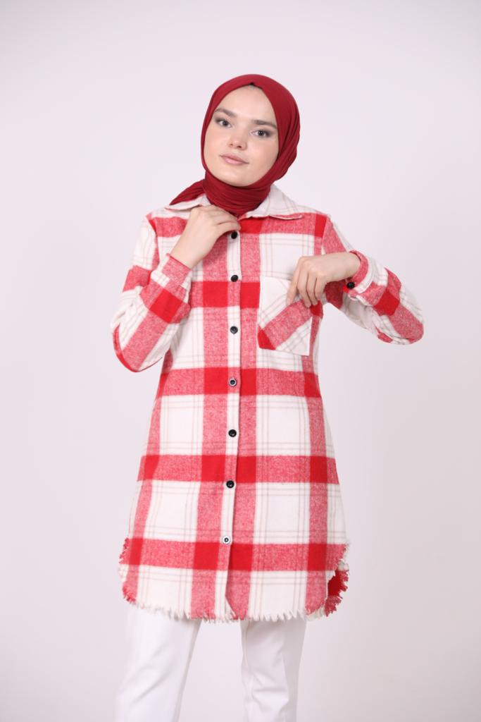 Square Pattern Lumberjack Shirt Red