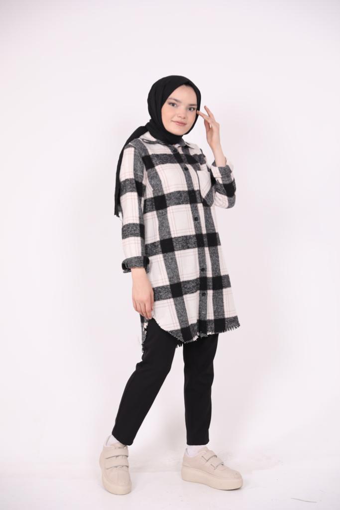 Square Pattern Lumberjack Shirt Black