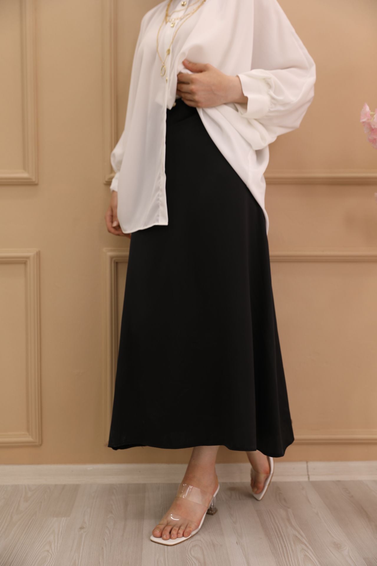 Satin Skirt Black
