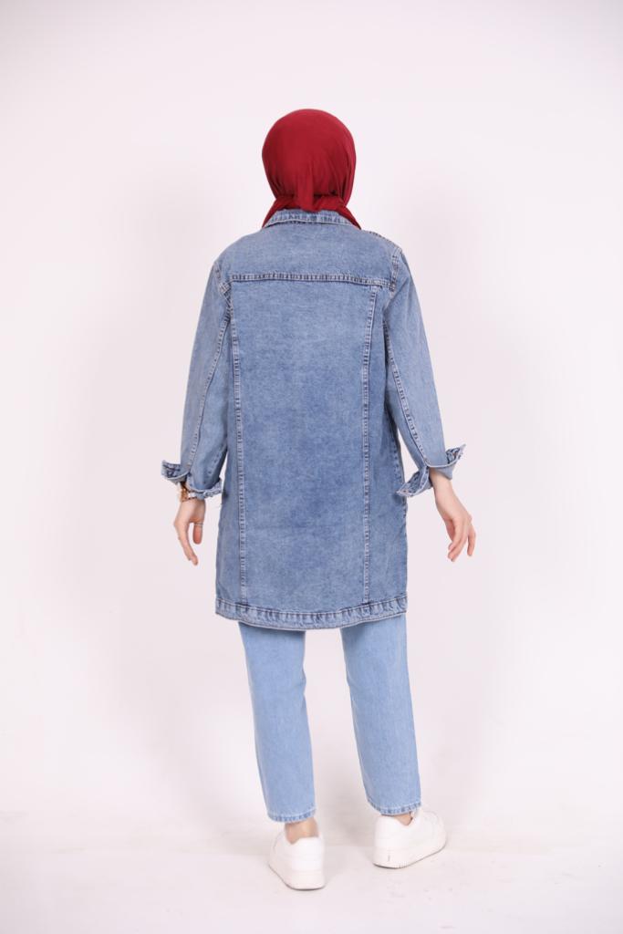 Buttoned Denim Jacket Blue