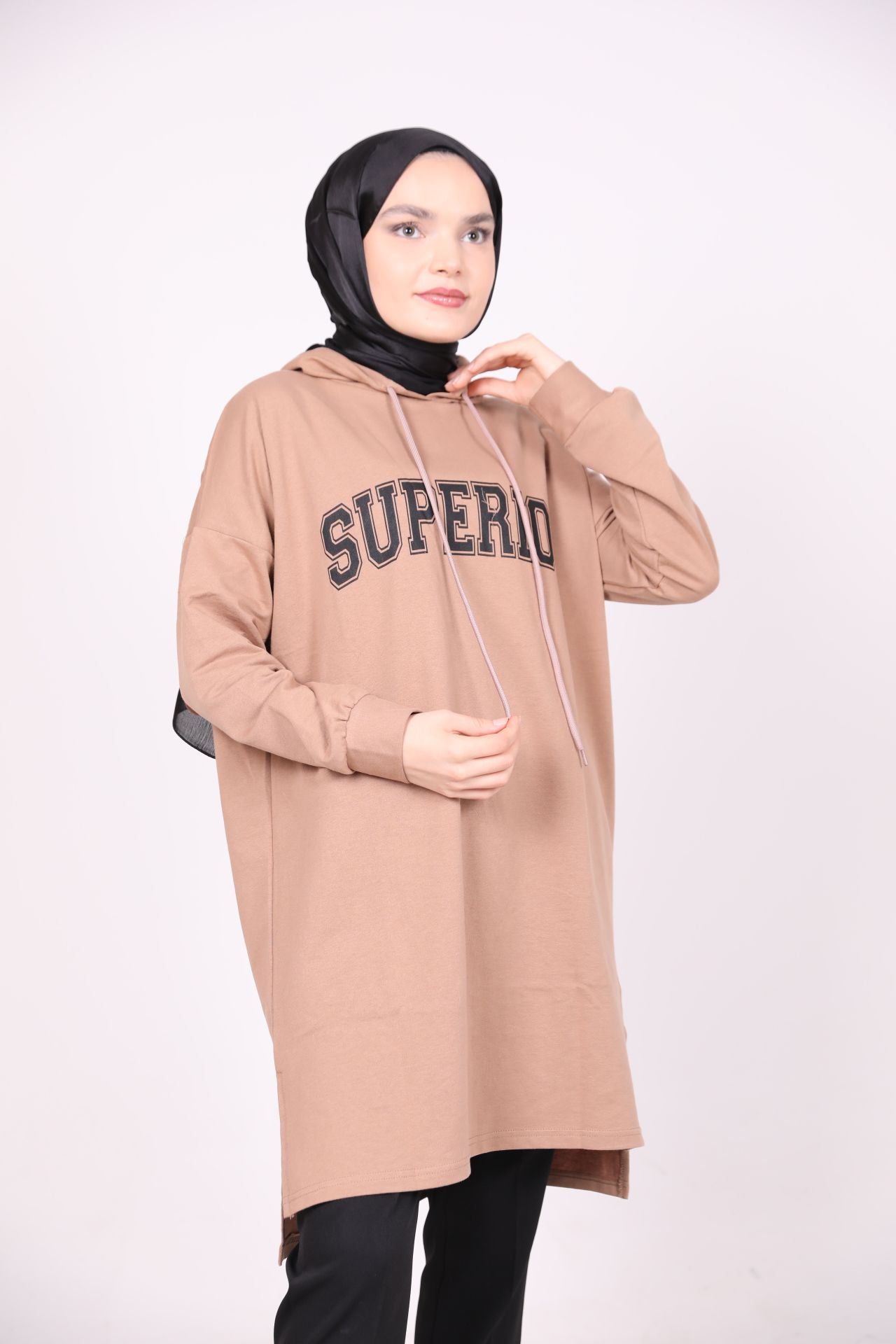 Superior Baskılı Sweat Camel