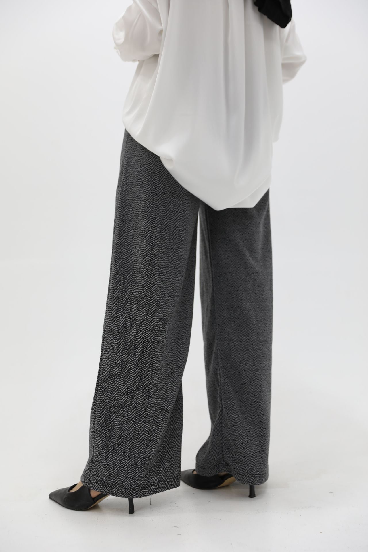 Kemerli Kaşe Pantolon Siyah
