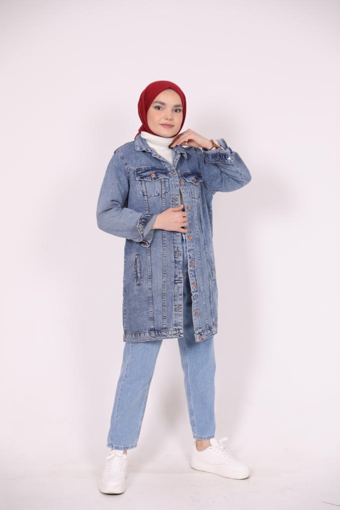 Buttoned Denim Jacket Blue
