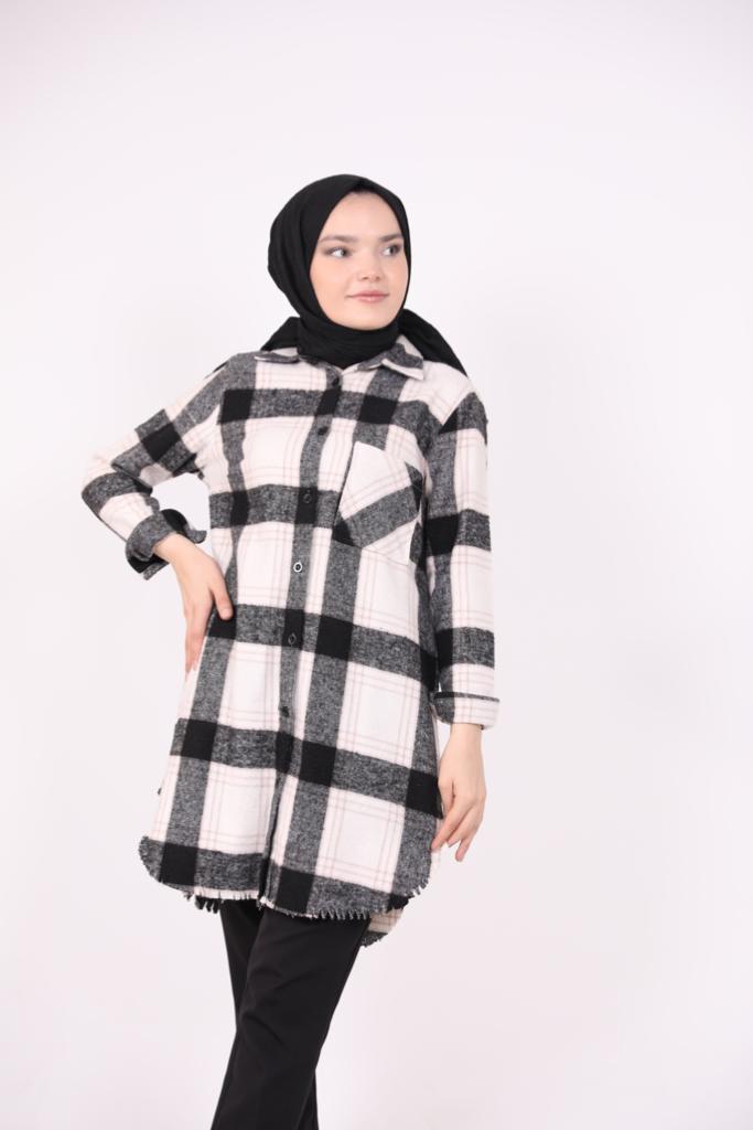 Square Pattern Lumberjack Shirt Black