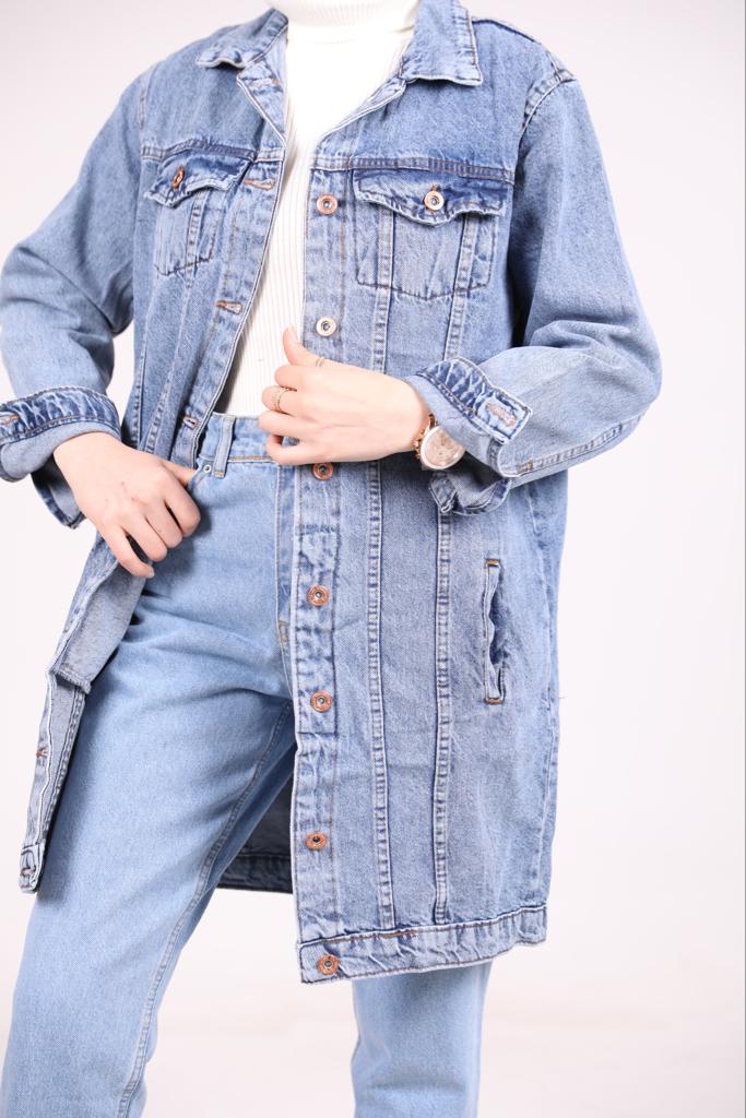 Buttoned Denim Jacket Blue
