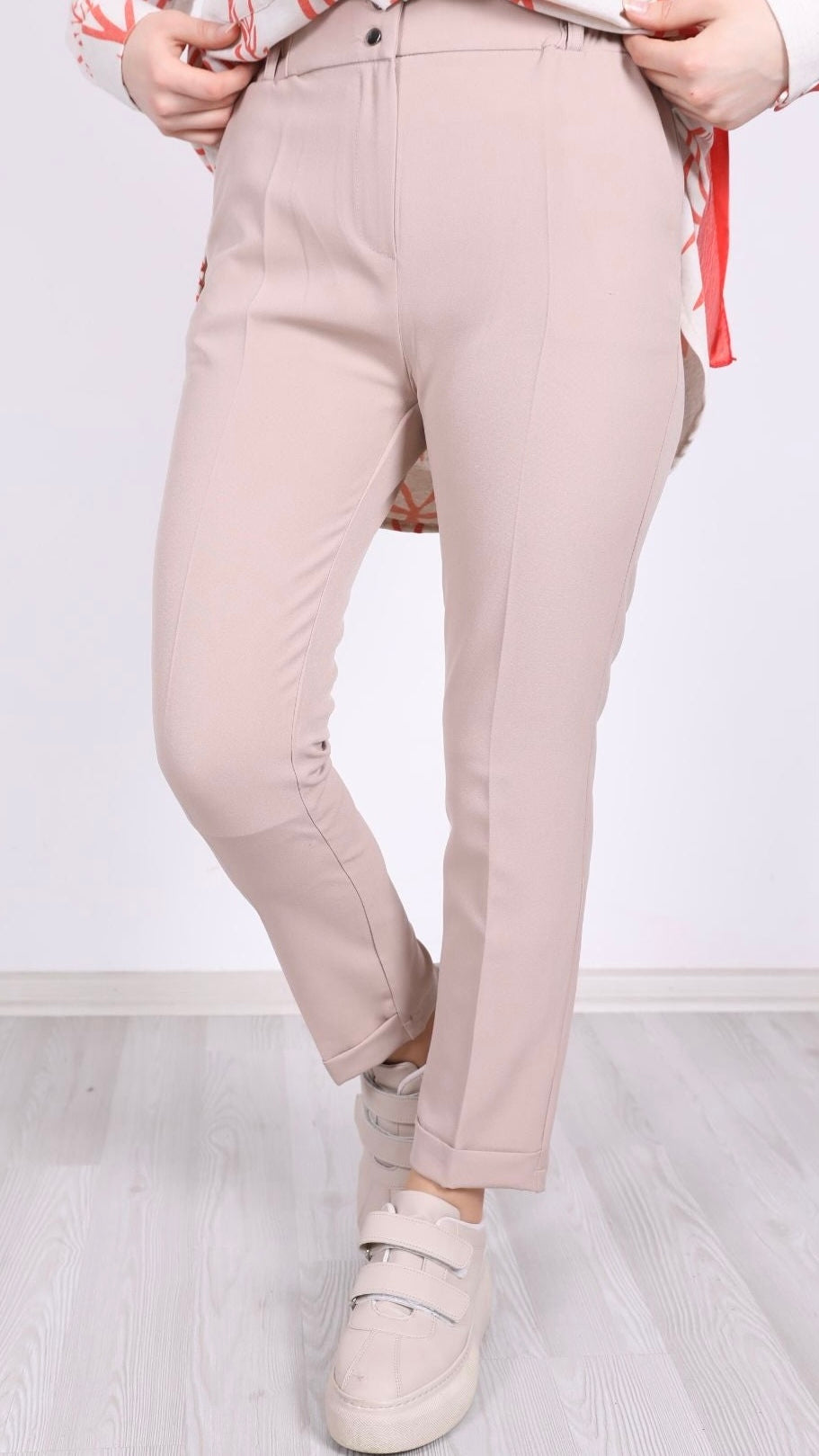 Double Paça Klasik Pantolon Bej