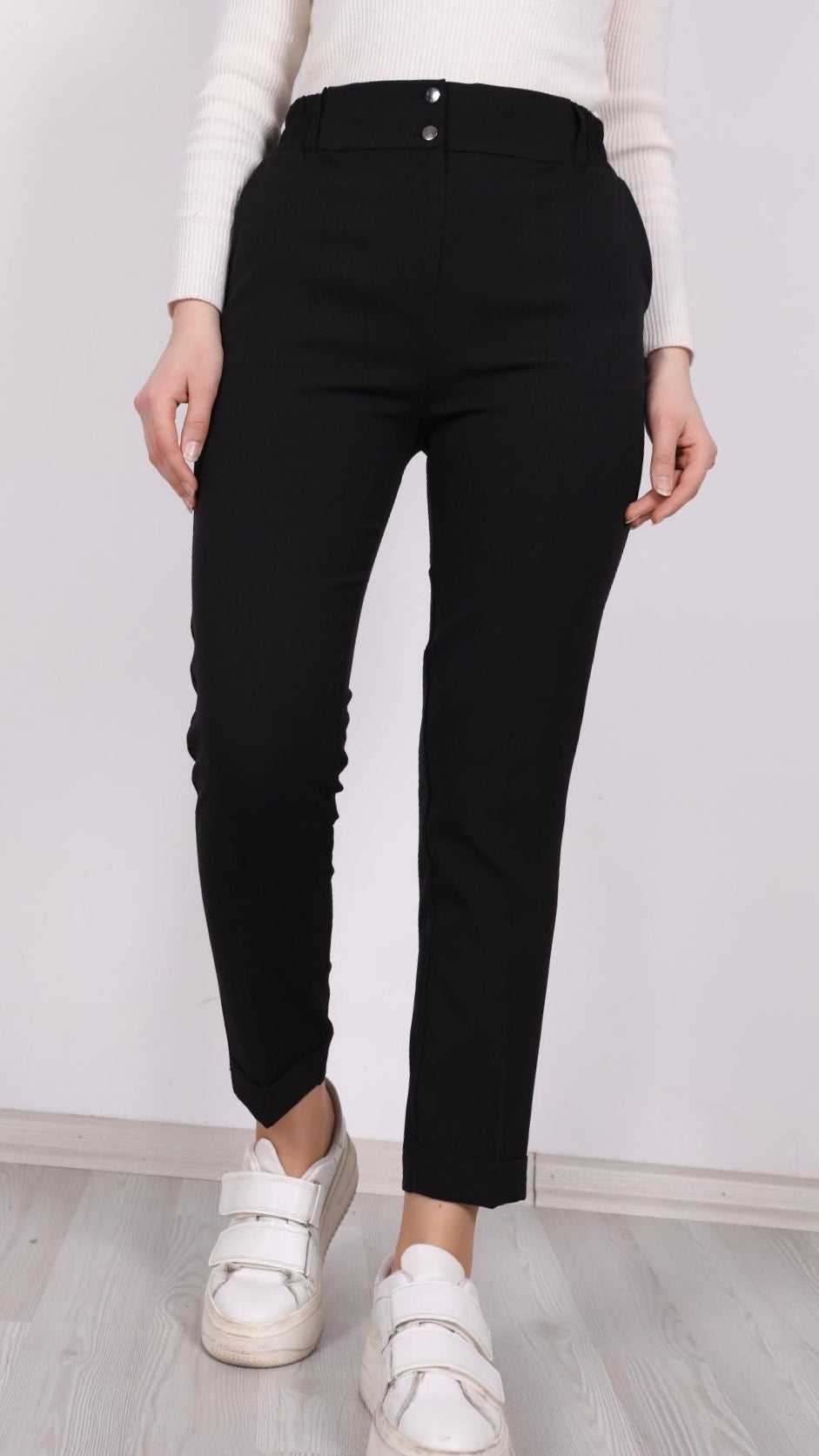Double Paça Klasik Pantolon Siyah