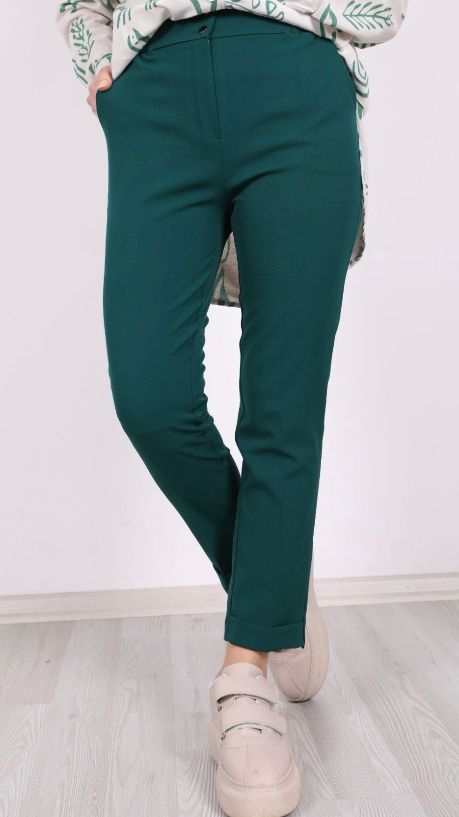 Double Paça Pantolon Yeşil