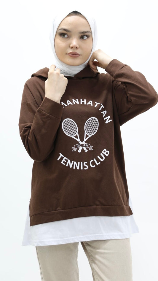 Manhattan Printed Sweat Brown