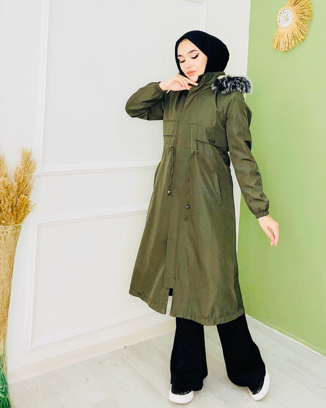 Armalı ve Kürklü Mont Haki