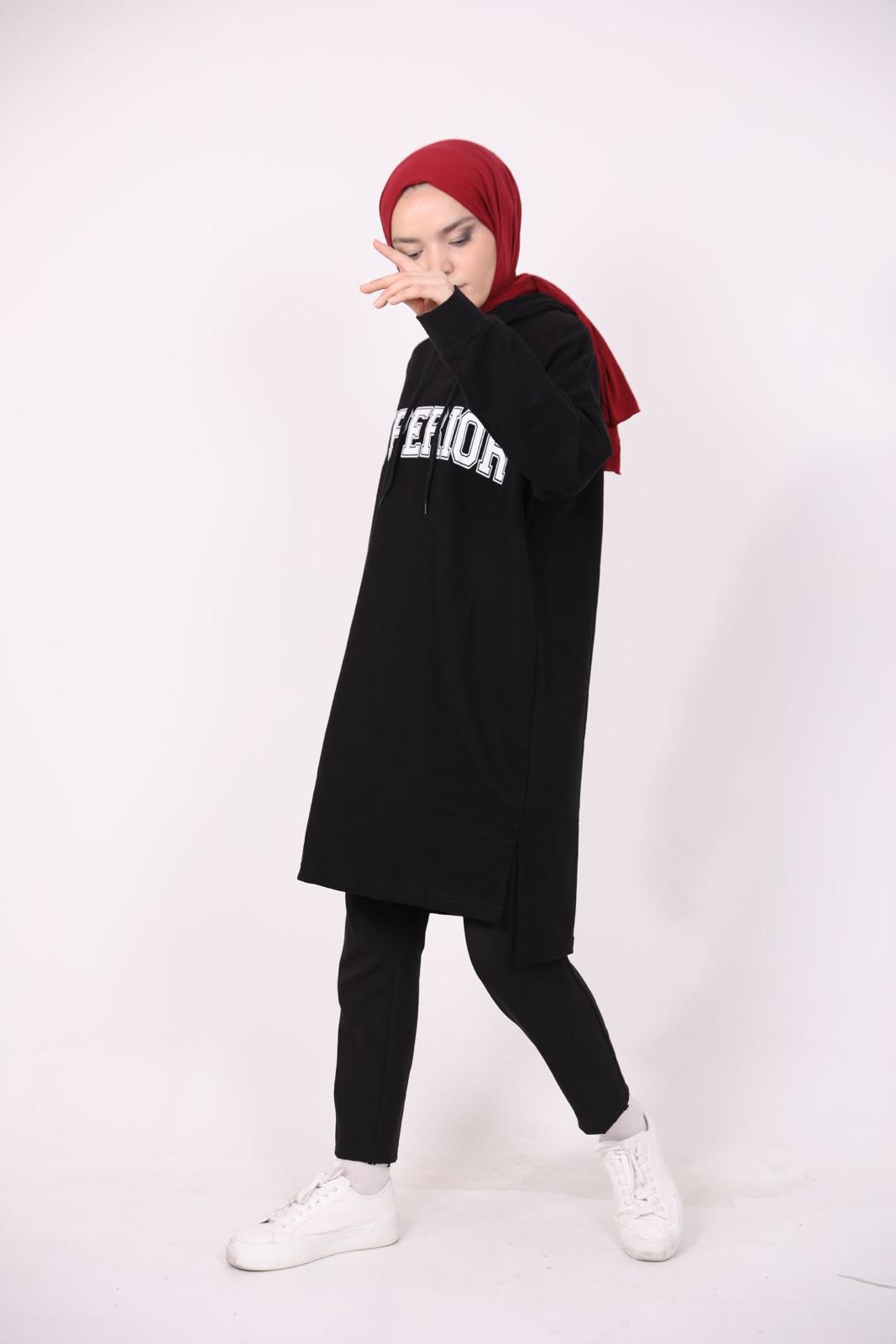 Superior Baskılı Sweat Siyah