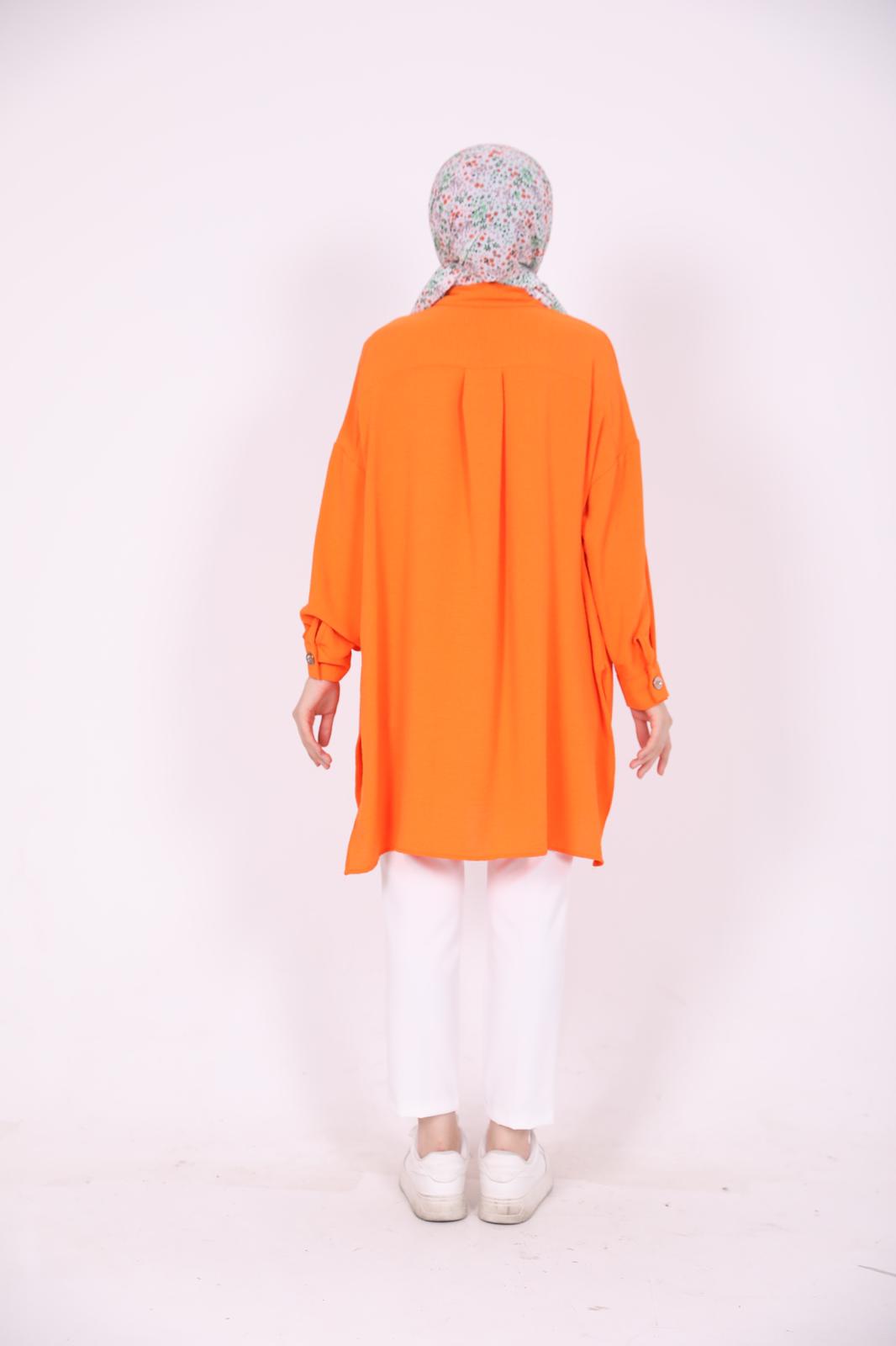 Wide Buttoned Ayrobin Shirt Orange