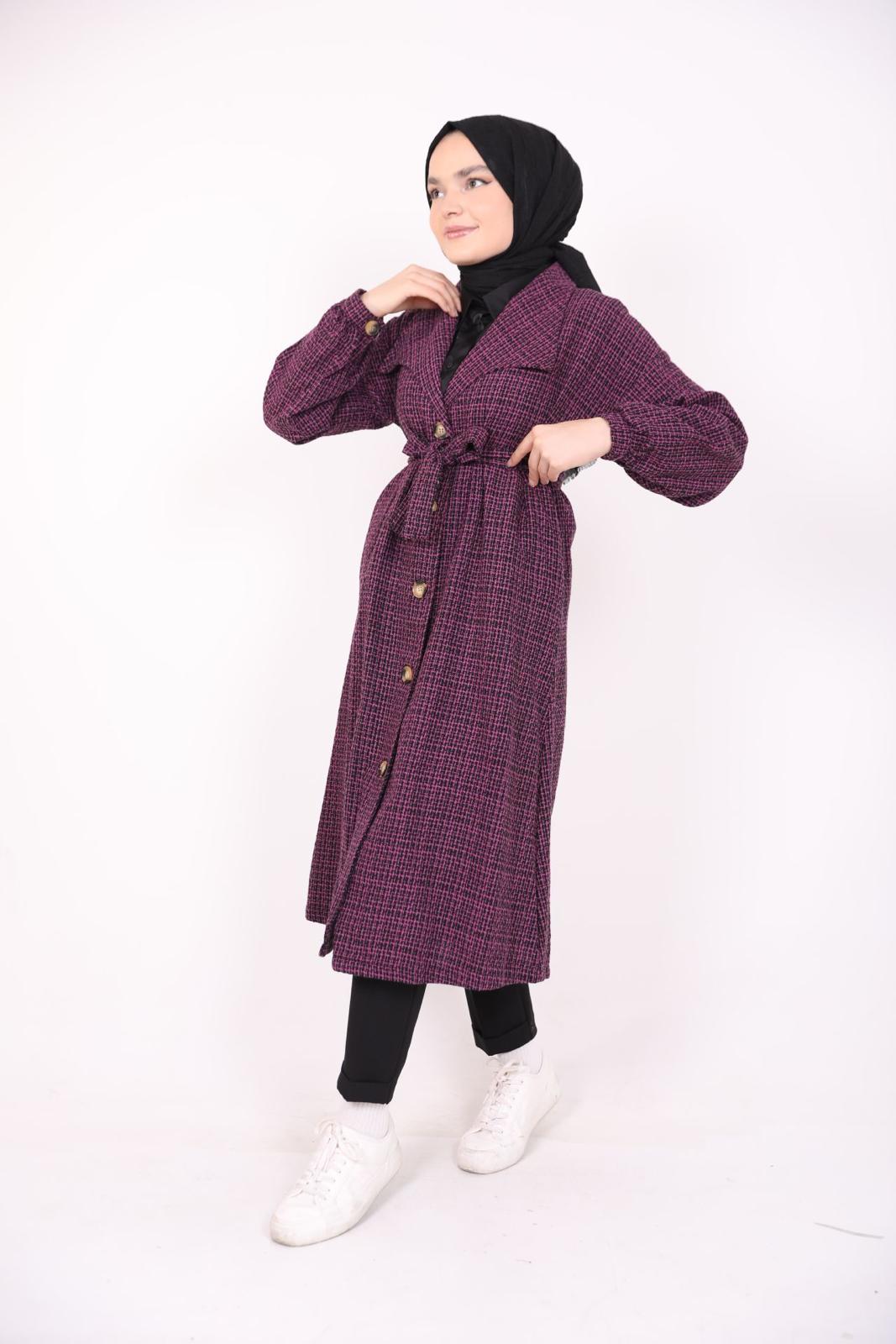 Şanel Fabric Lined Coat Purple