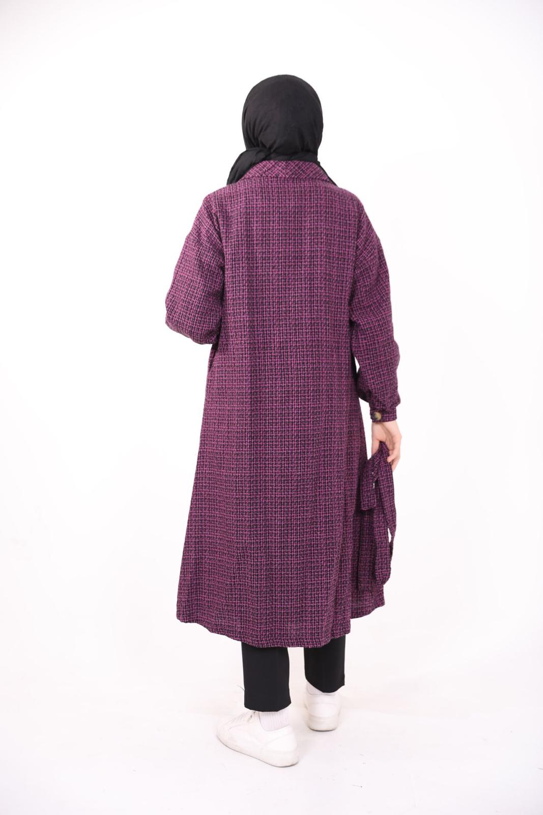 Şanel Fabric Lined Coat Purple
