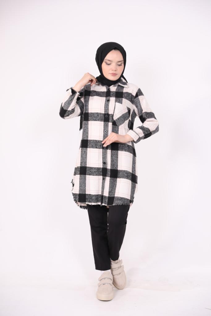Square Pattern Lumberjack Shirt Black